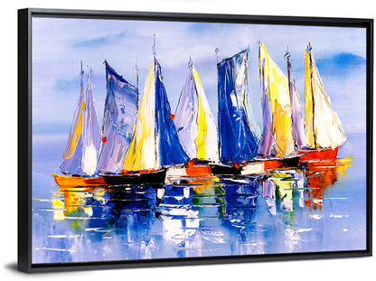 Scenic Sailboats at Sea Wall Art
