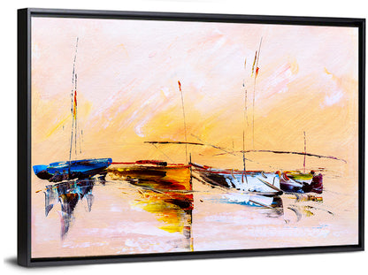 Harbor Boat Reflections Wall Art