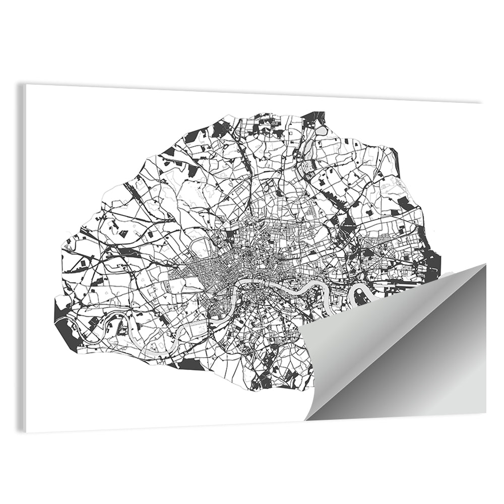 Map Of London City Wall Art