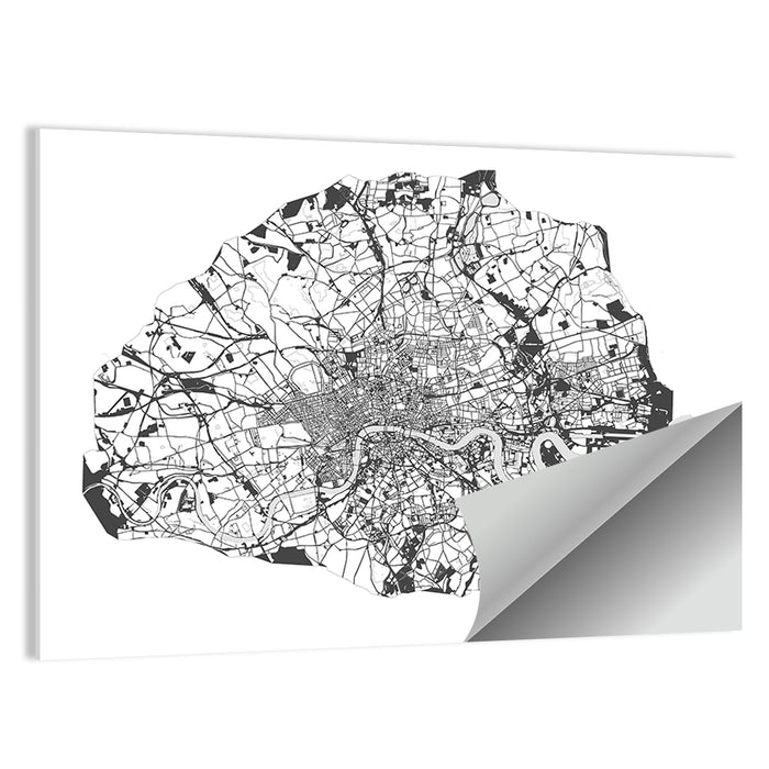 London City Map Wall Art as a poster print