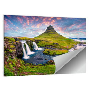 Kirkjufellsfoss Waterfall & Mountain Wall Art