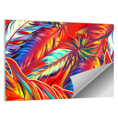 Layered Exotic Feathers Wall Art