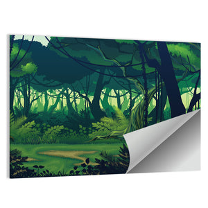 Seamless Jungle Forest Wall Art