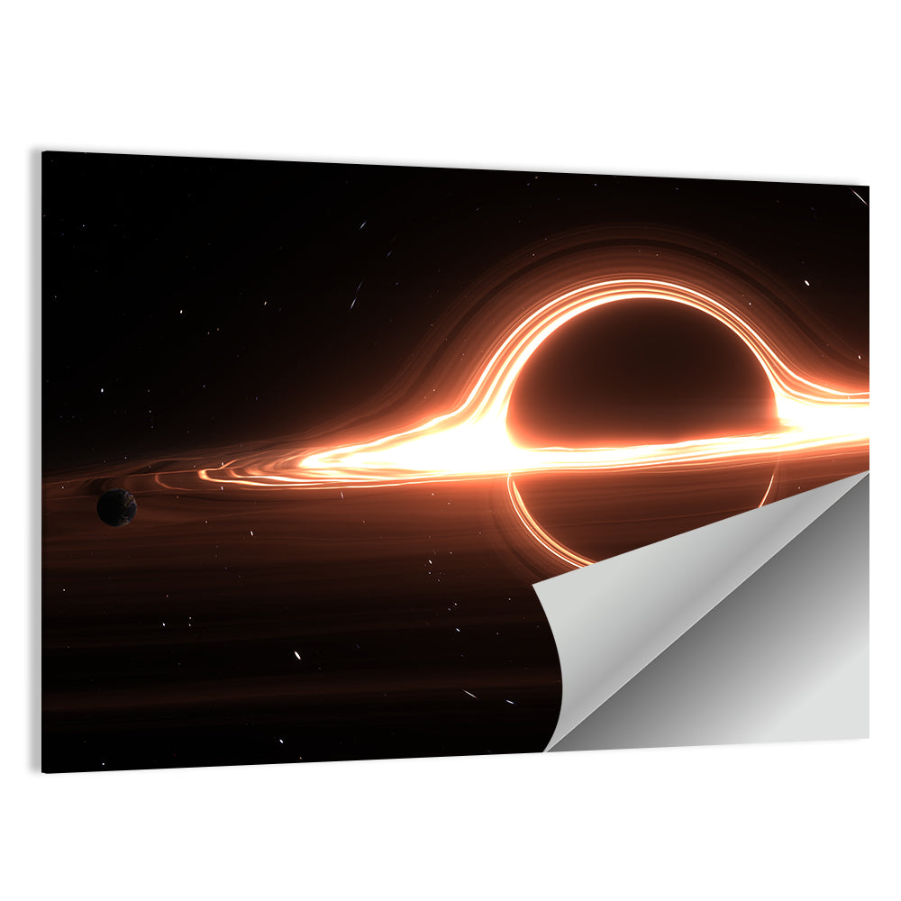 Planet Orbiting a Giant Black Hole Wall Art