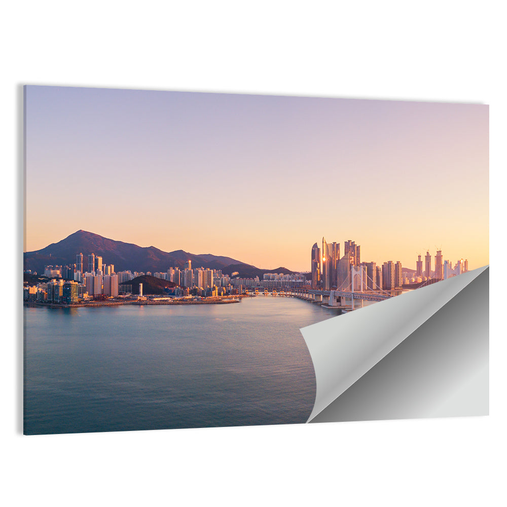 Gwangan Bridge Sunrise Skyline Wall Art