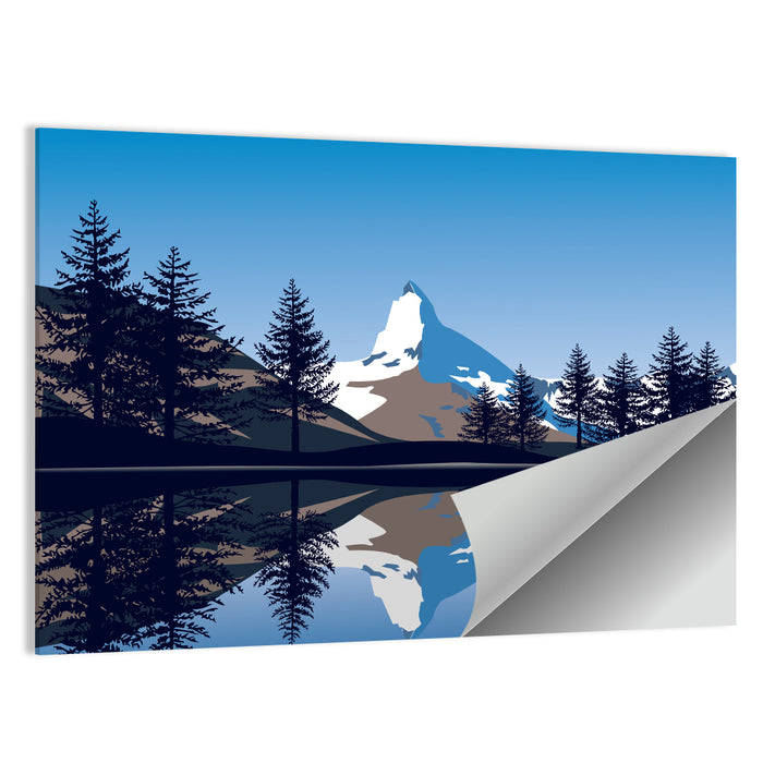 Alpine Lake Under the Matterhorn Wall Art as a poster print