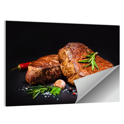Grilled Beef Fillet Steaks with Rosemary Wall Art