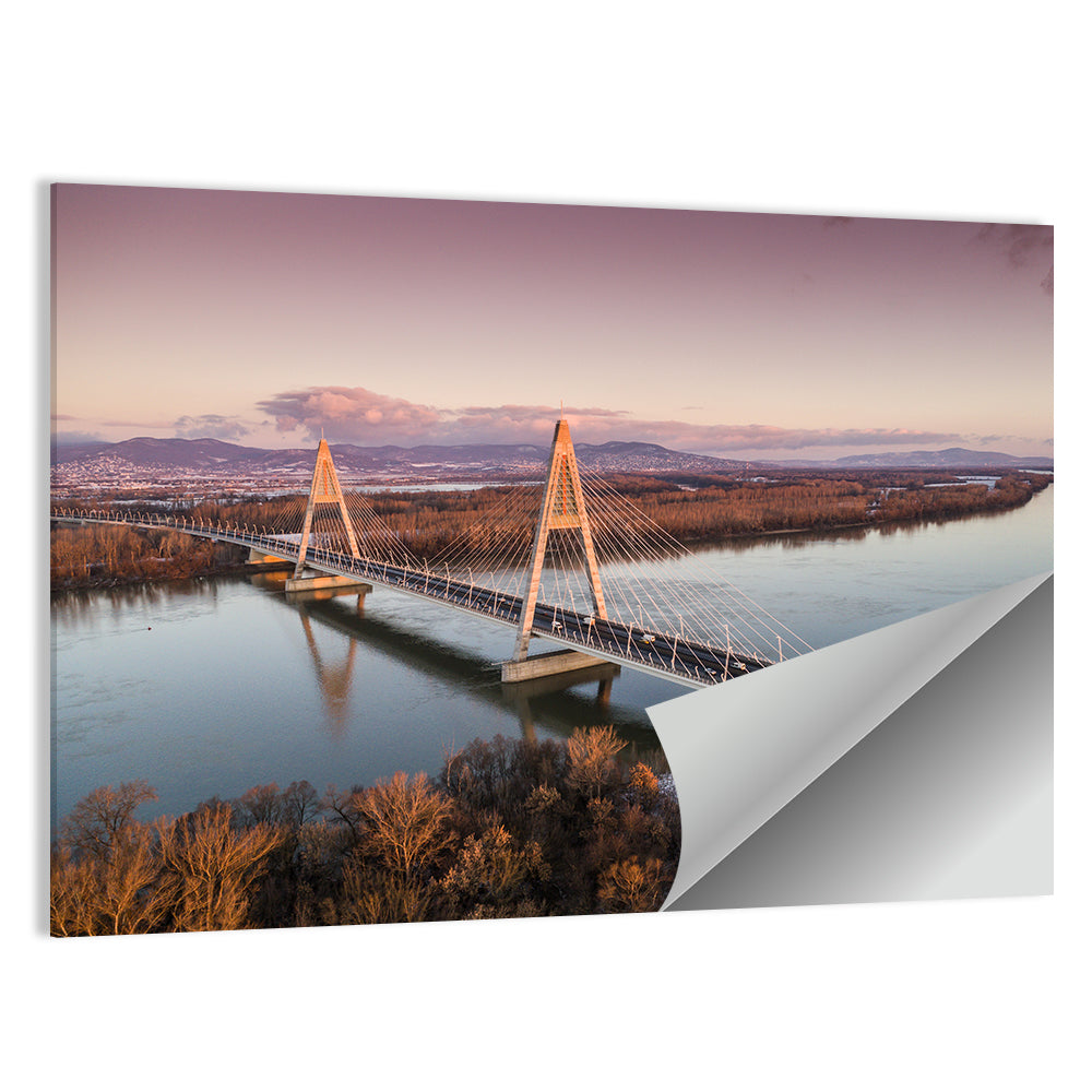 Megyeri Bridge at Dusk Wall Art