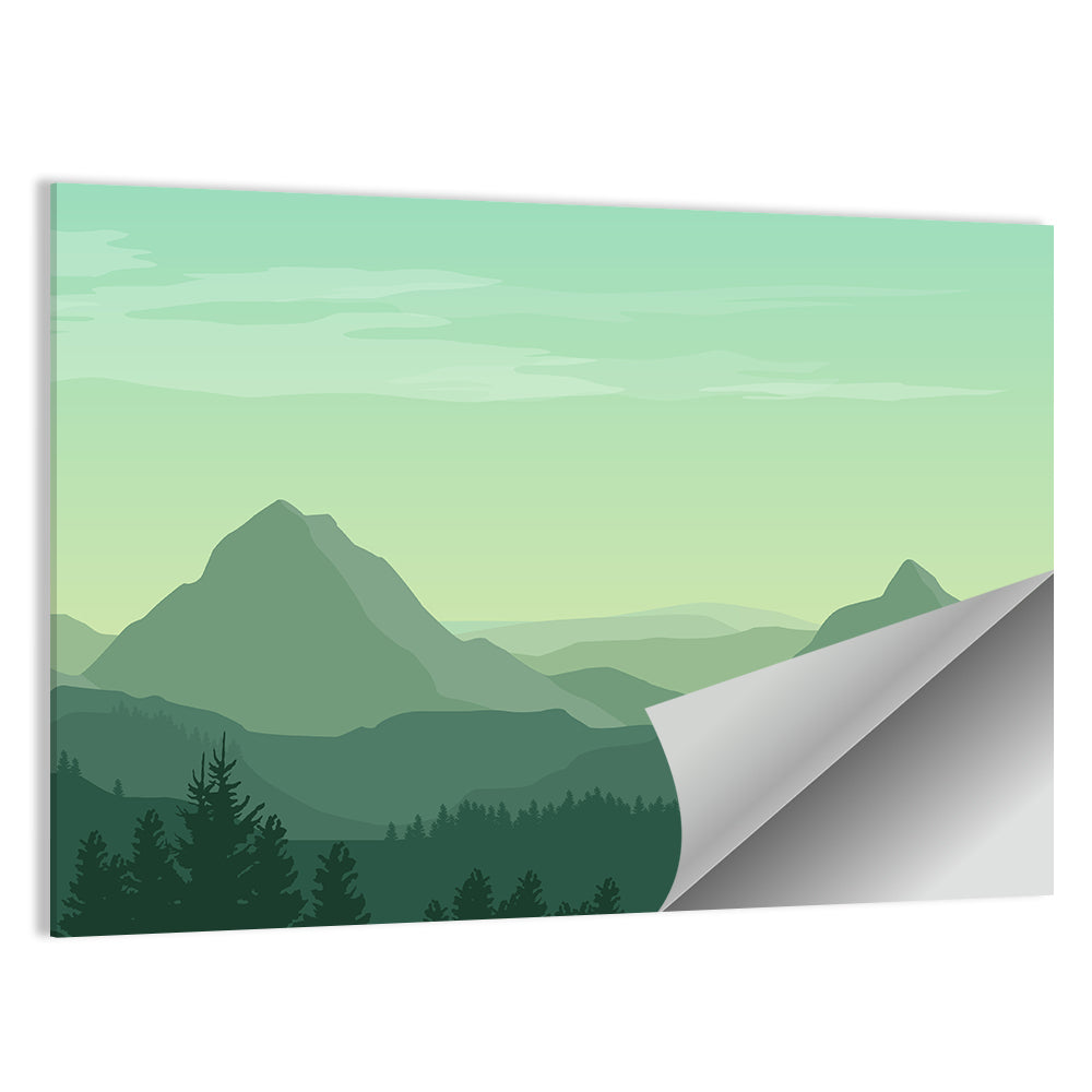 Green Mountain Silhouette Wall Art