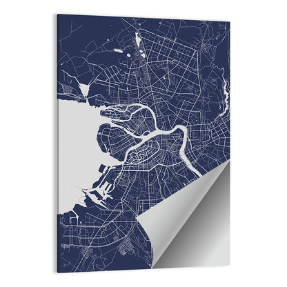 Saint Petersburg Map Wall Art