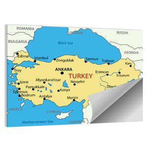 Republic of Turkey Map Wall Art