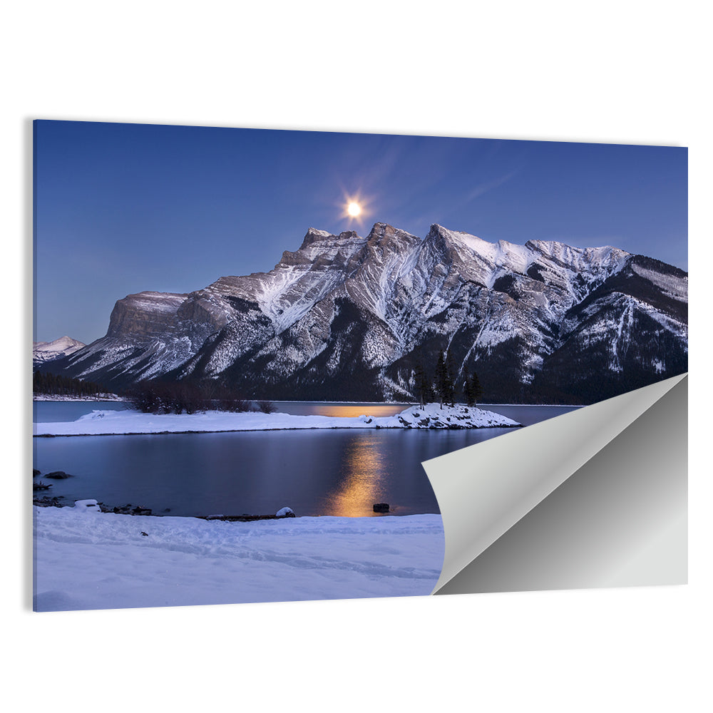 Moonlit Lake Minnewanka Wall Art