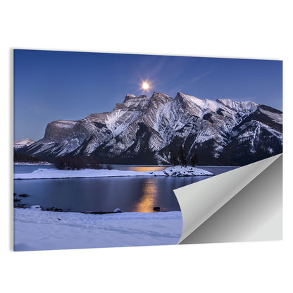 Moonlit Lake Minnewanka Wall Art