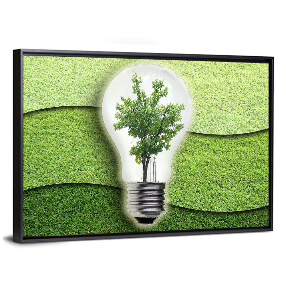 Light Bulb Tree Earth Concept Wall Art