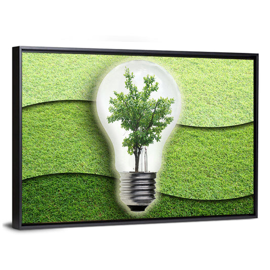 Light Bulb Tree Earth Concept Wall Art