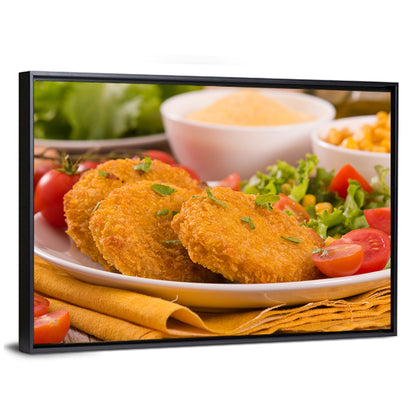 Golden Corn Cutlet Burger Wall Art