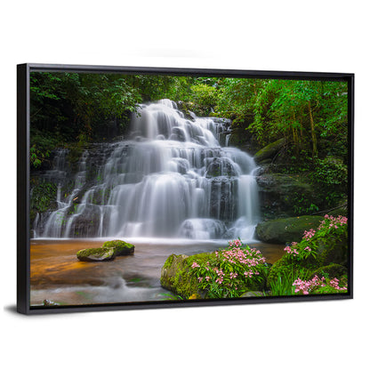 Mun Daeng Waterfall with Mossy Boulders Wall Art