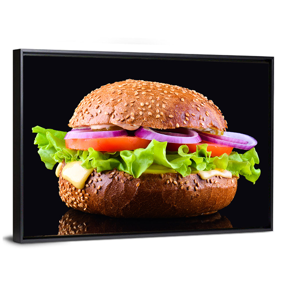 Sesame Bun Vegetarian Burger Wall Art