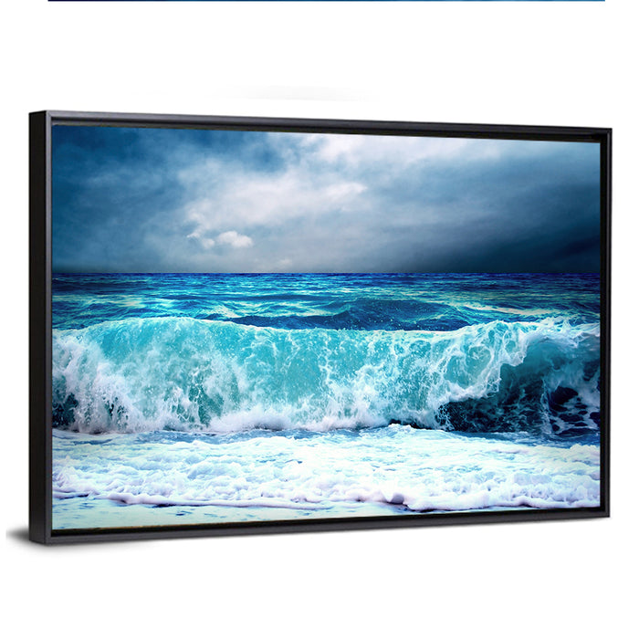 Storm Seascape Wall Art as a framed canvas