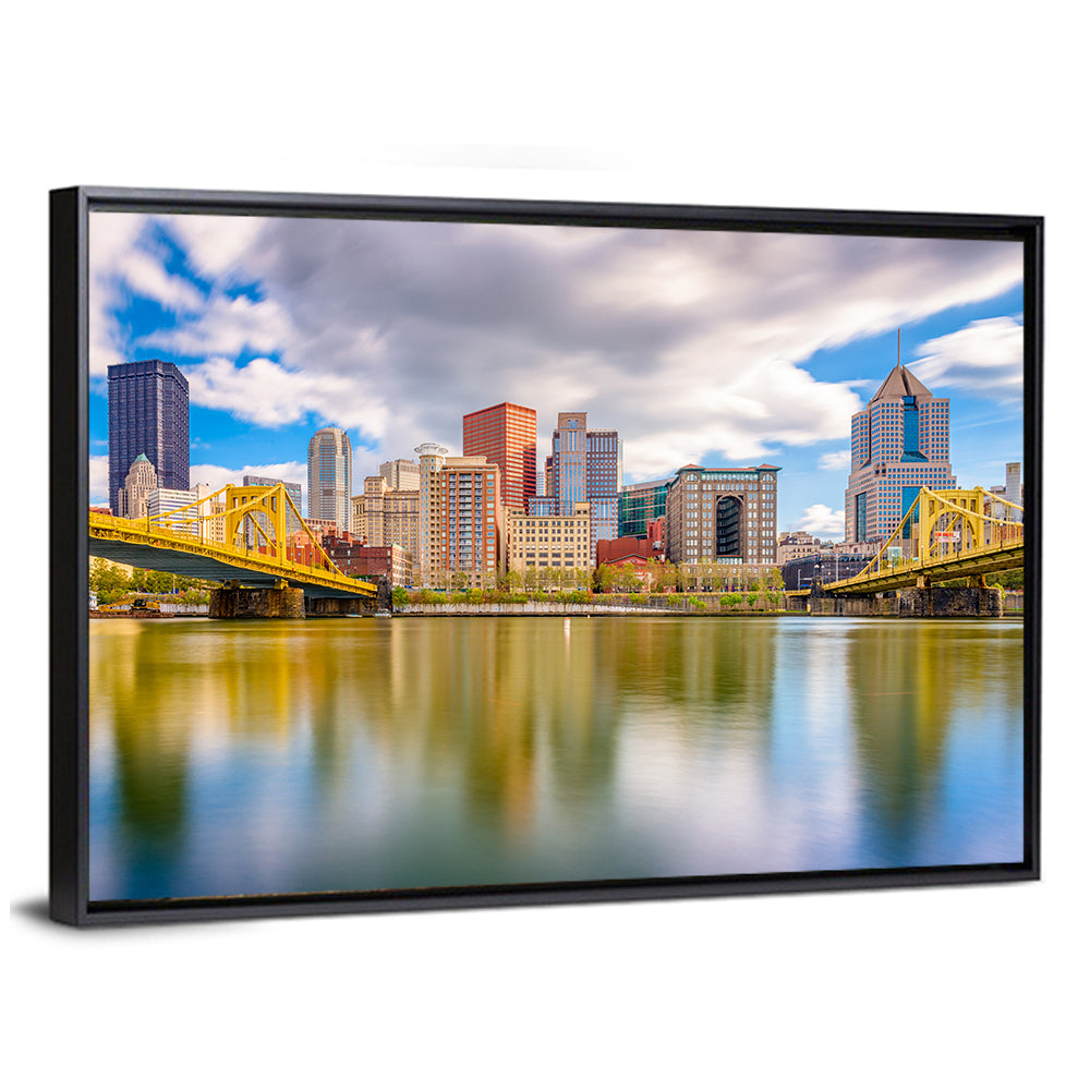 Pittsburgh Skyline with Roberto Clemente Bridge Wall Art