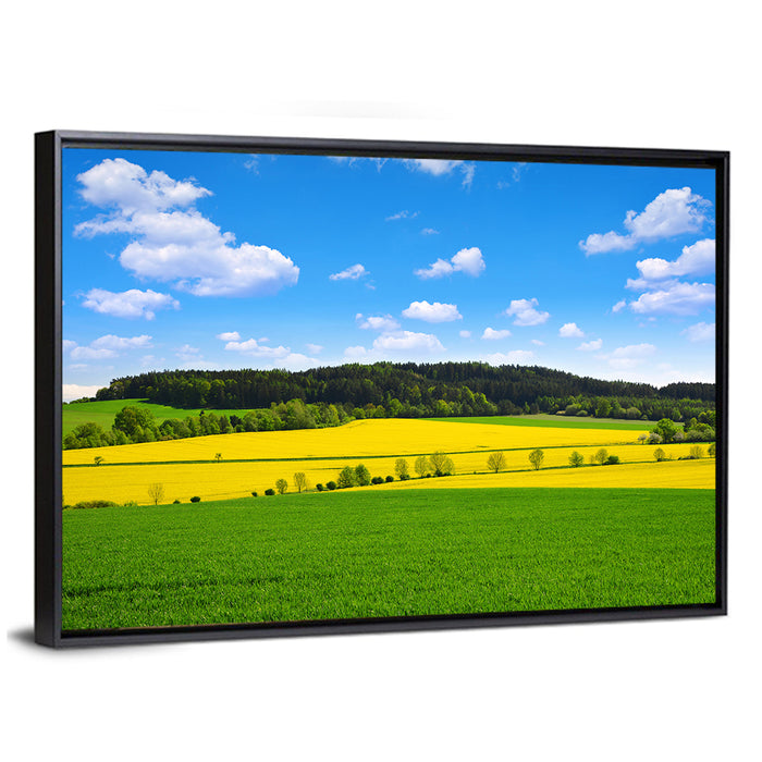 Spring Czech Countryside Landscape Wall Art as a framed canvas