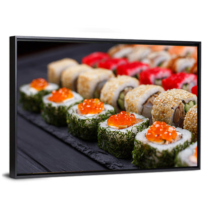 Sushi Rolls with Salmon Roe Wall Art
