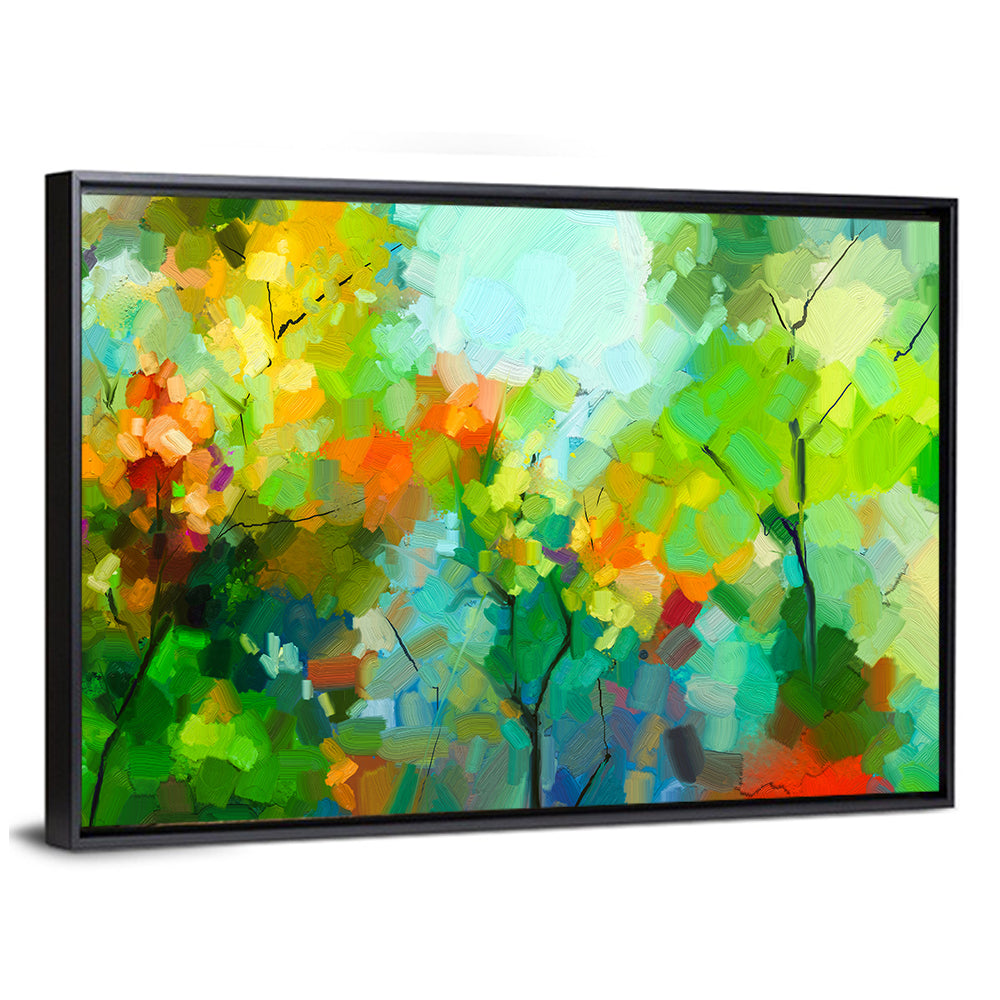 Colorful Leaves Abstract Wall Art
