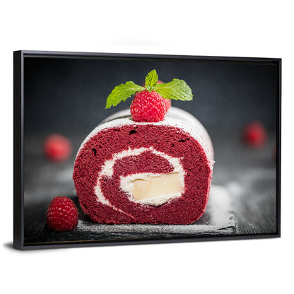 Raspberry Swiss Roll Cake Wall Art