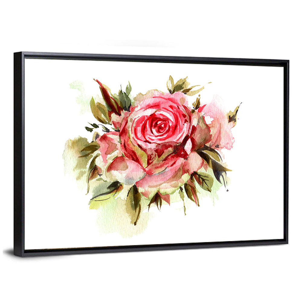 Single Bloom Rose Watercolor Wall Art
