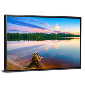 Colorful Sunset Over Forest Lake Wall Art