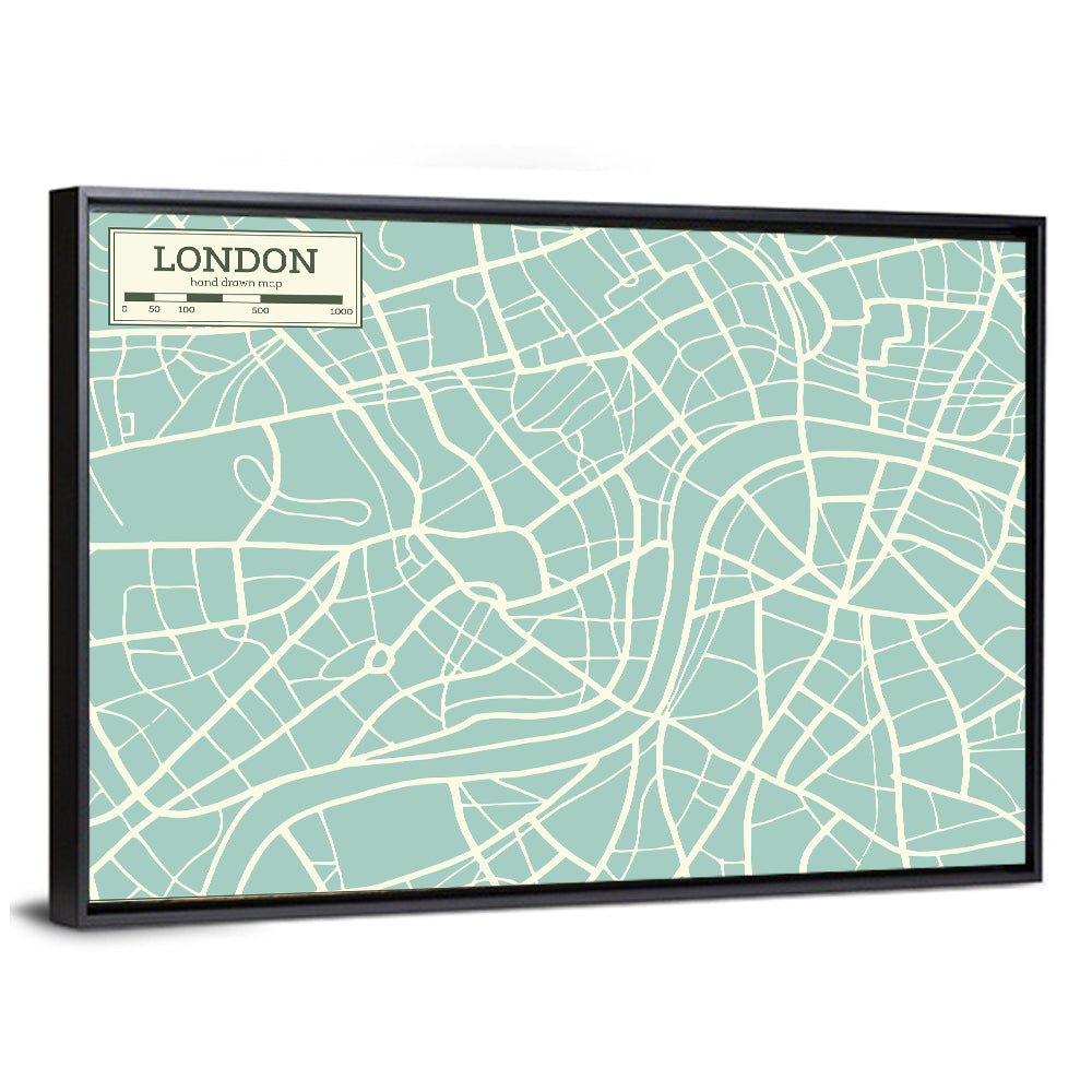 London Cartographic Map Wall Art