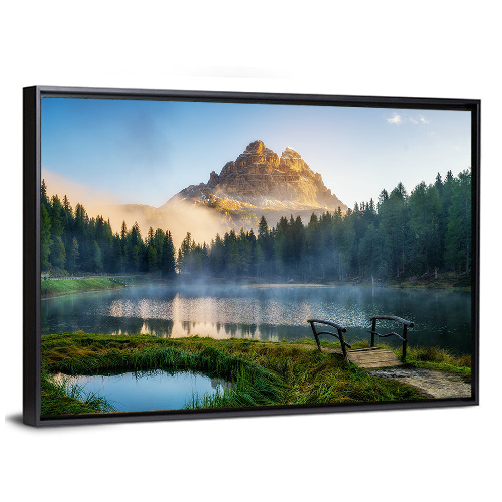 Lago D'antorno with Tre Cime Peaks Wall Art