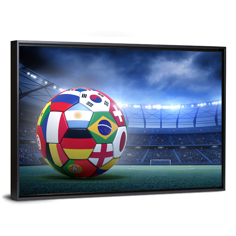 Soccer Ball on Stadium Pitch Wall Art