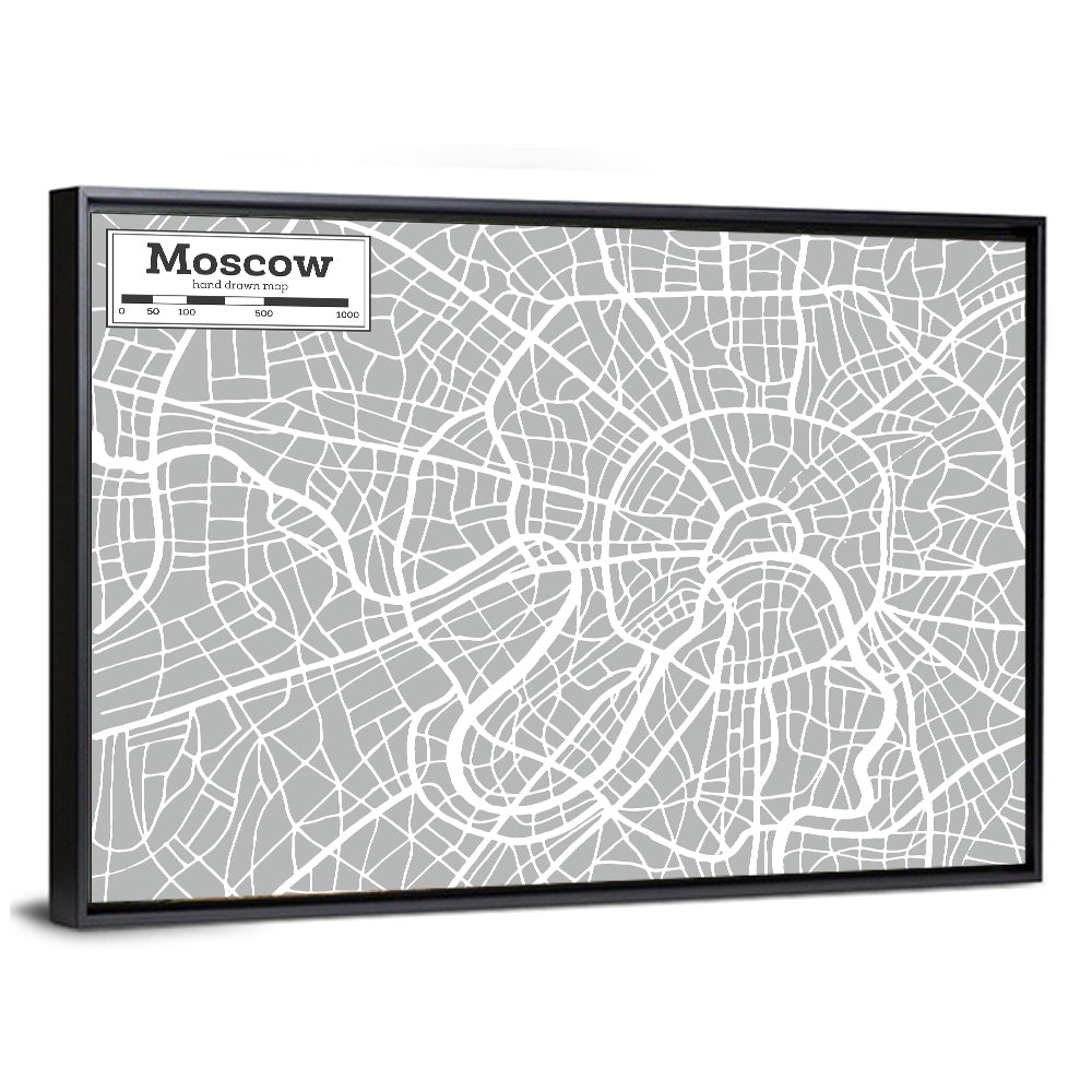 Moscow City Map Wall Art