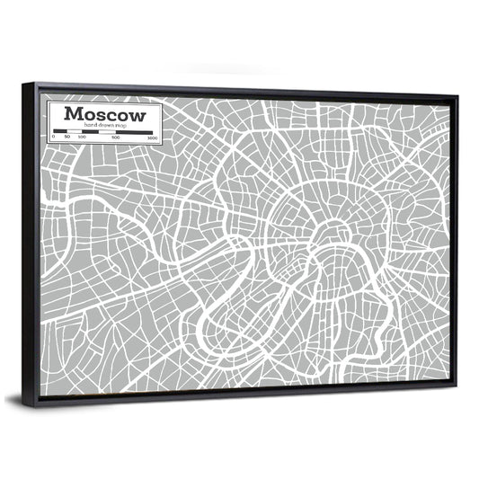Moscow City Map Wall Art