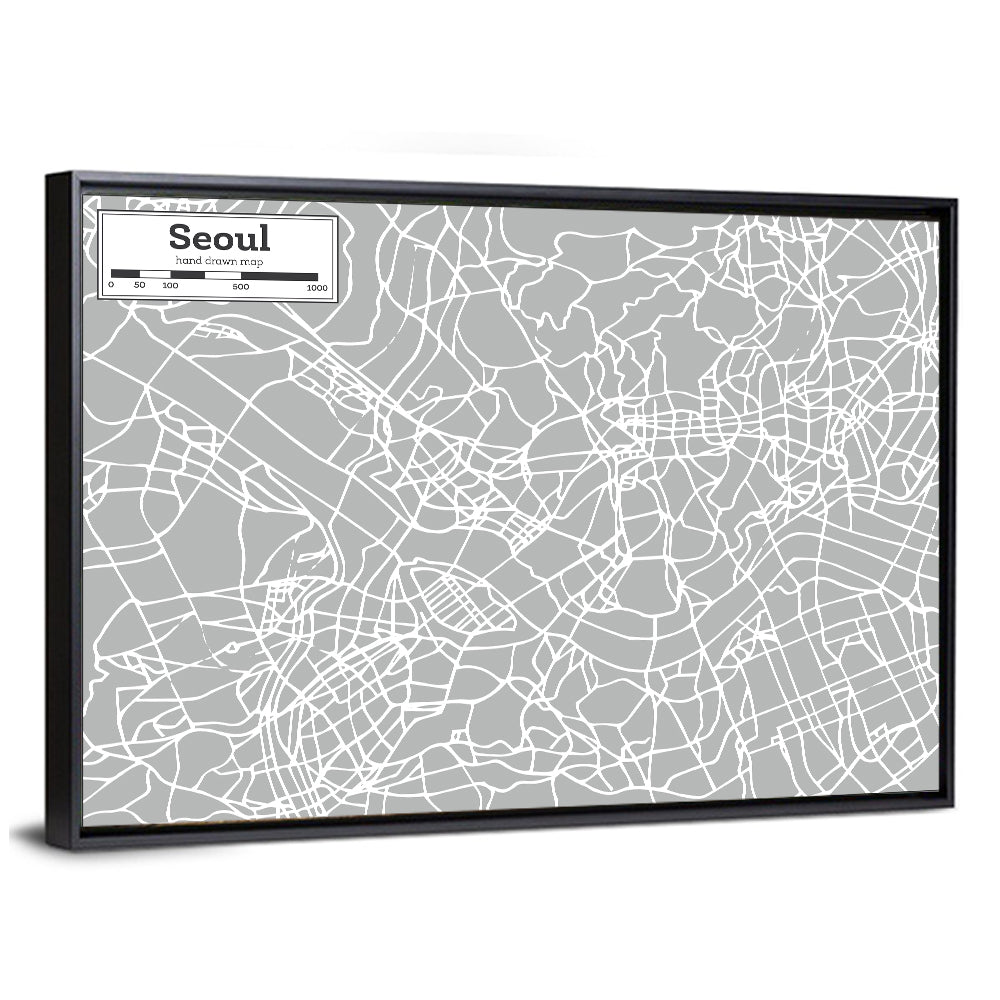 Seoul Map Wall Art