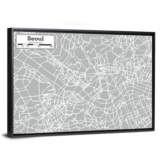Seoul Street Map Wall Art