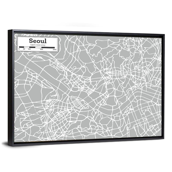 Seoul Street Map Wall Art