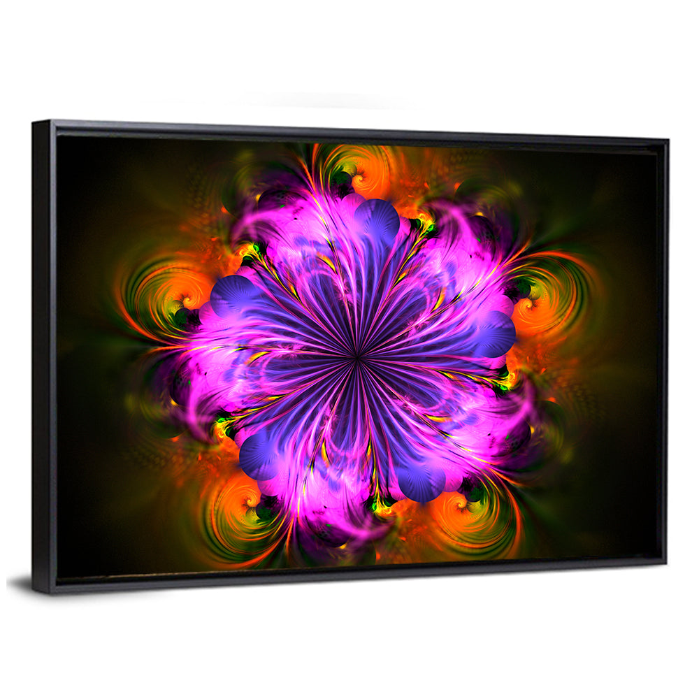 Vibrant Fractal Flower Wall Art