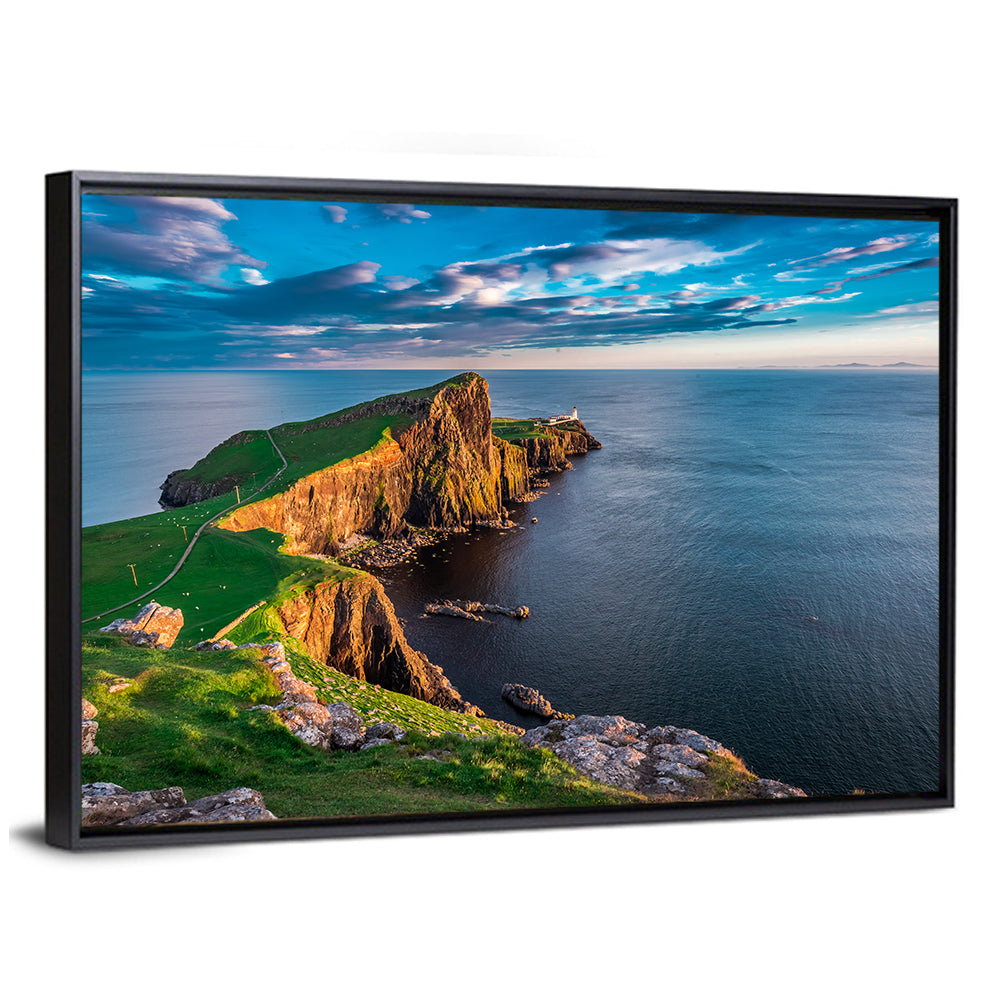 Neist Point Lighthouse at Golden Hour Wall Art