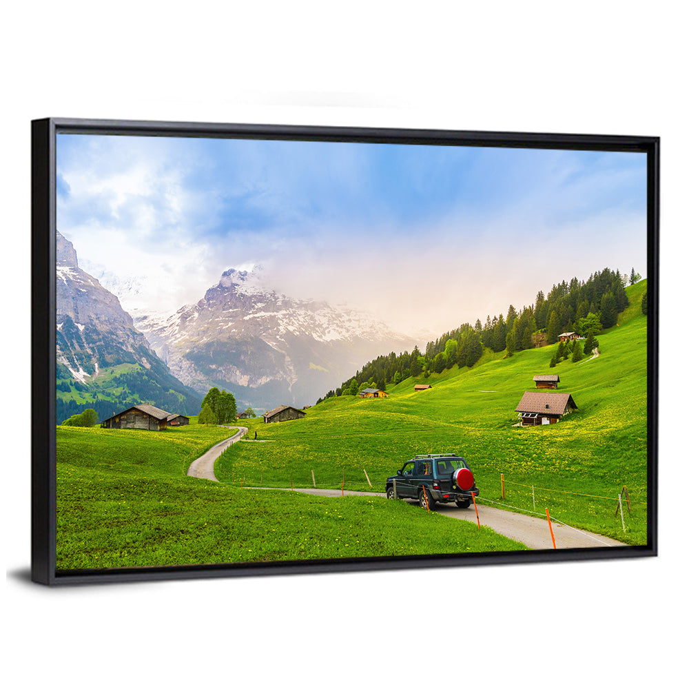 Grindelwald Alpine Village Road Wall Art