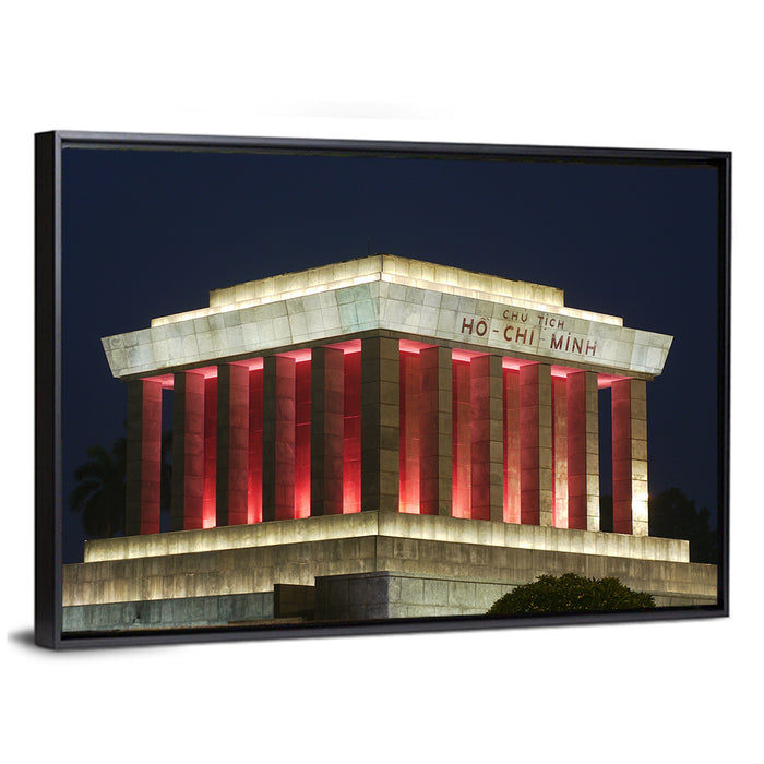 Ho Chi Minh Mausoleum at Night Wall Art as a framed canvas