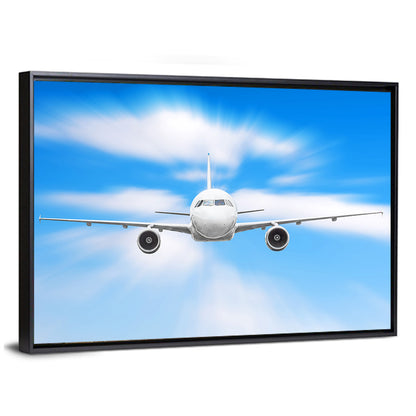 Front View Airliner with Motion Blur Wall Art