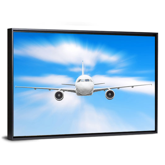 Front View Airliner with Motion Blur Wall Art