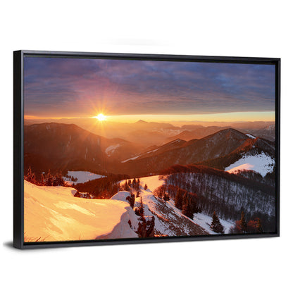 Slovakia Winter Mountain Sunset Wall Art