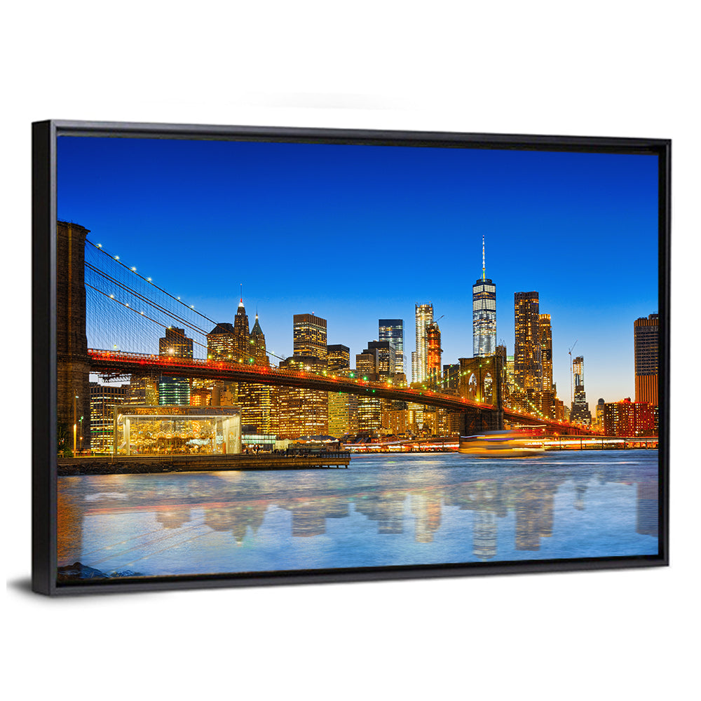 Brooklyn Bridge at Dusk, Lower Manhattan Wall Art