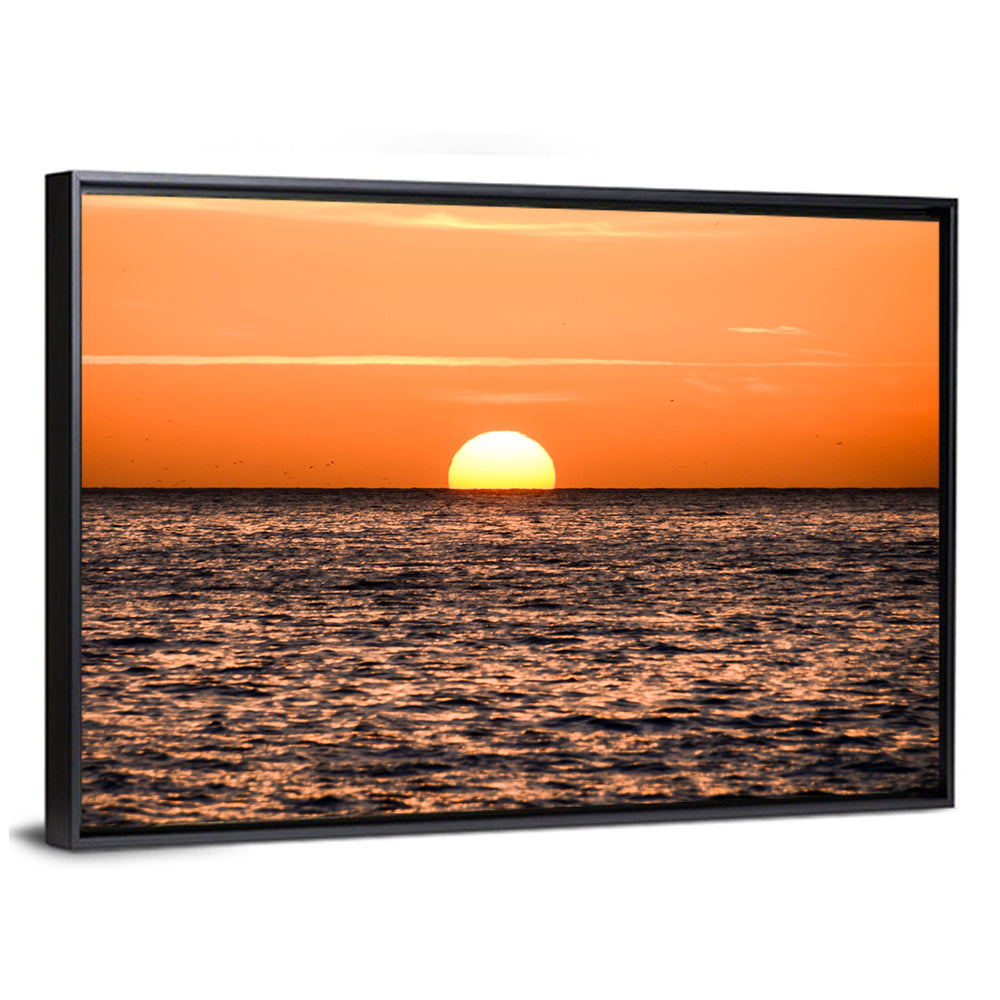 Sun Setting In The Sea Wall Art