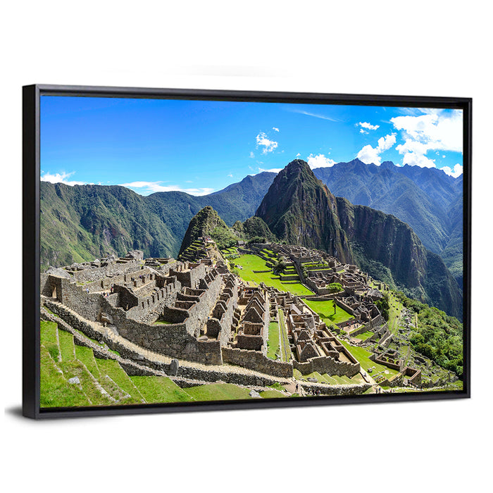 Machu Picchu in the Andes Wall Art as a framed canvas
