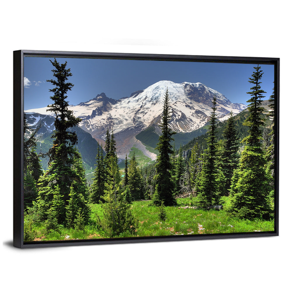 Mount Rainier Framed by Pine Trees Wall Art