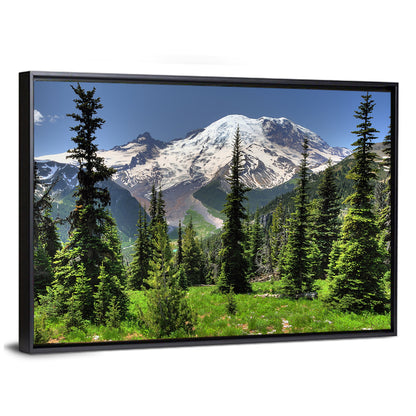 Mount Rainier Framed by Pine Trees Wall Art